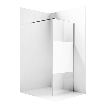 Душевая перегородка Ambassador Walk-in 15034129 80х200 стекло прозрачное/матовое профиль хром глянцевый